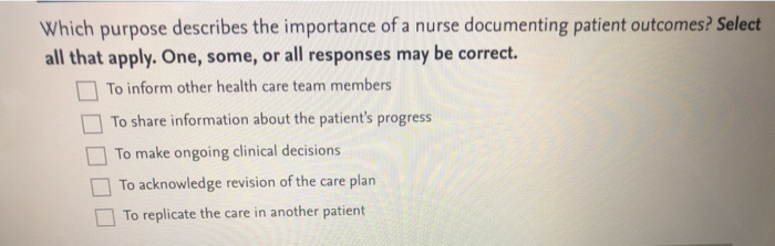 Solved Which purpose describes the importance of a nurse | Chegg.com