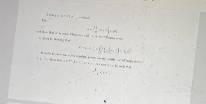 Solved 3. (20pts) Show That A. (a,b) Is Open And [a,b] Is | Chegg.com