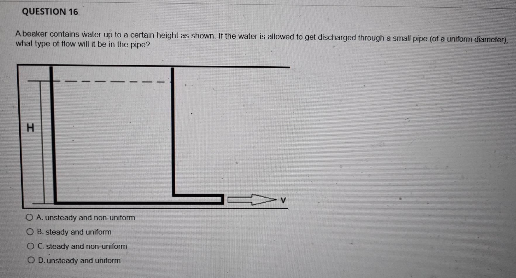 Solved QUESTION 16 A Beaker Contains Water Up To A Certain | Chegg.com