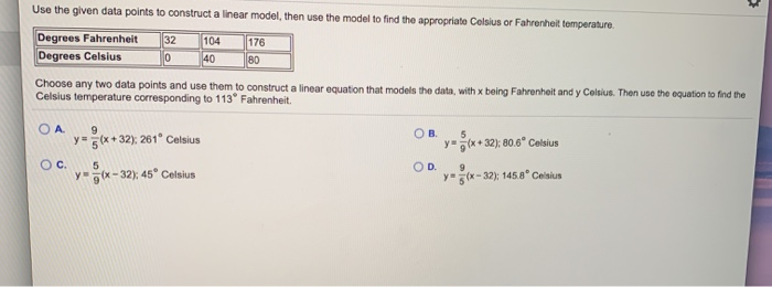 Solved Use the given data points to construct a linear | Chegg.com
