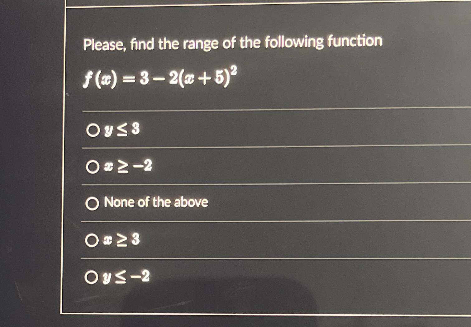 Solved Please, find the range of the following | Chegg.com
