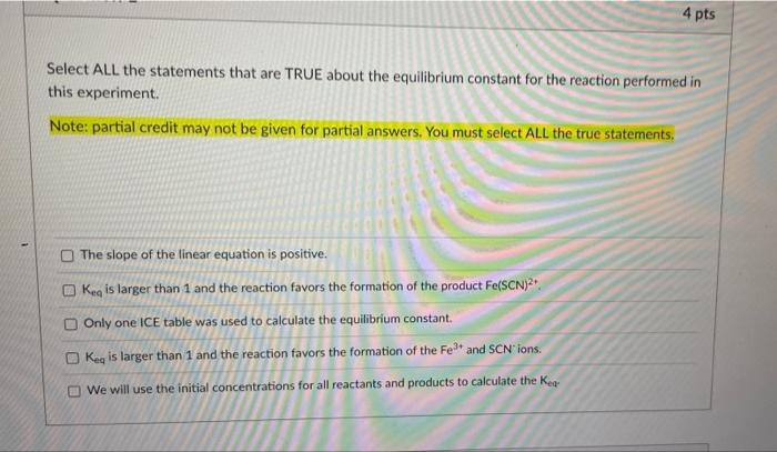 4 pts Select ALL the statements that are TRUE about | Chegg.com