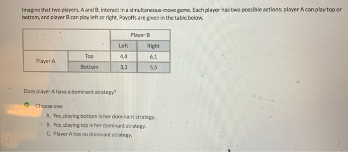 Solved Imagine that two players, A and B, interact in a | Chegg.com