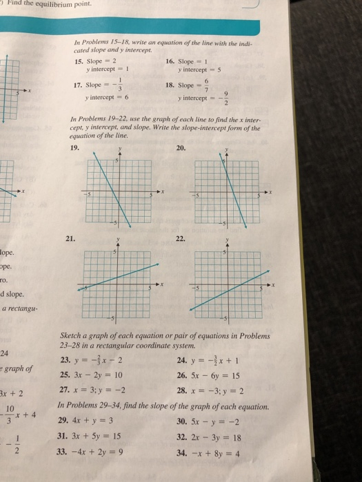 Solved -) Find the equilibrium point. In Problems 15-18, | Chegg.com