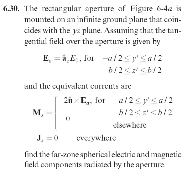 Solved 6.30. ﻿The rectangular aperture of ﻿Figure | Chegg.com