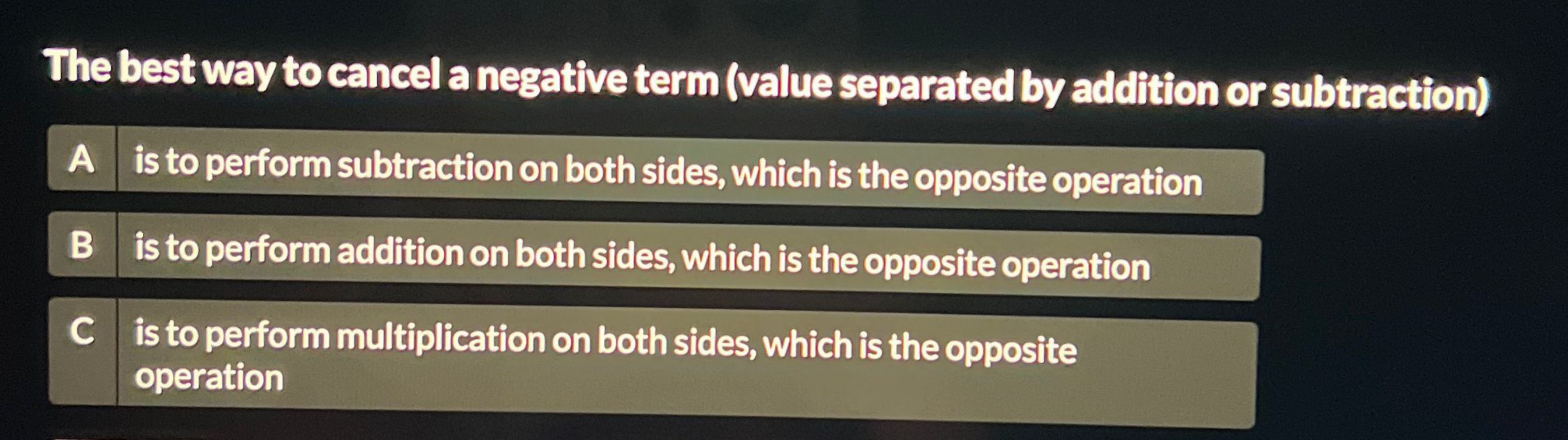 Solved The best way to cancel a negative term (value | Chegg.com