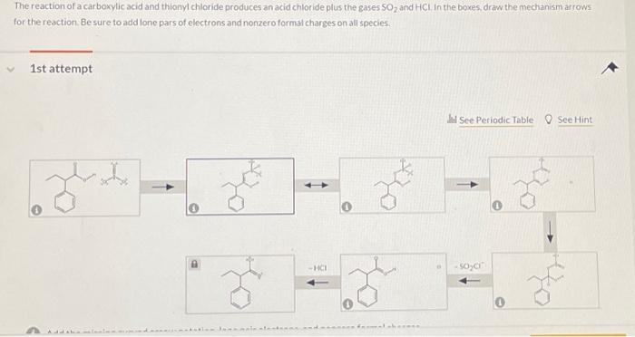 The reaction of a carboxylic acid and thionyl | Chegg.com