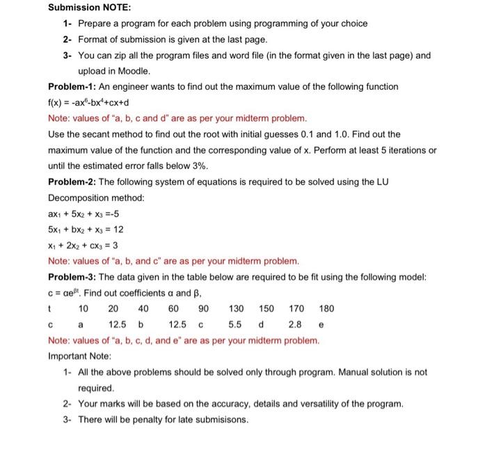 Solved solve all problems 1,2 and 3 Also write the results | Chegg.com
