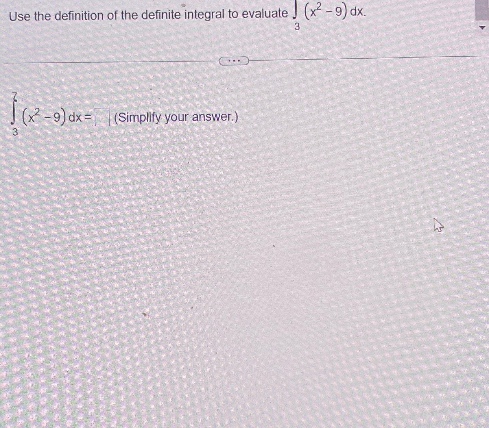Solved Use the definition of the definite integral to | Chegg.com