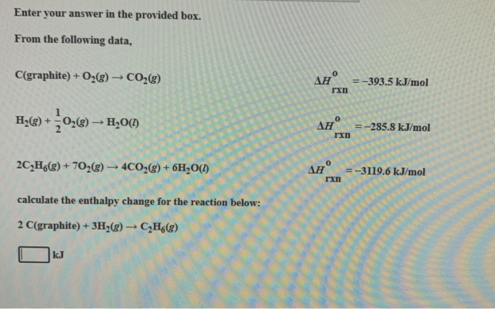 Solved Enter your answer in the provided box. Acetylene | Chegg.com