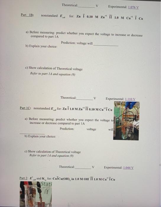 precaution in electrochemical cells experiment