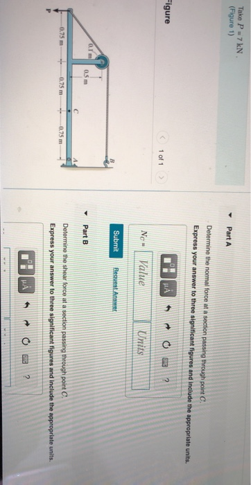 Solved Take P-7 kN (Figure 1) Part A Determine the normal | Chegg.com