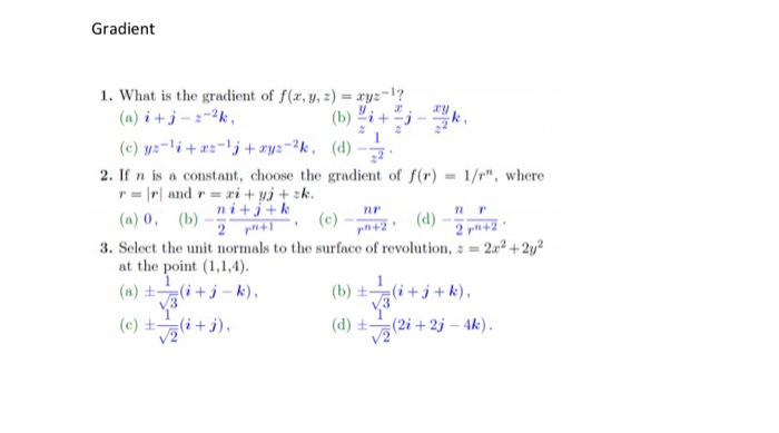 Solved 3 Select The Unit Normals To The Surface Of Revol Chegg Com