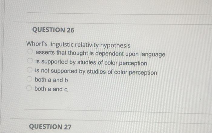 whorf's linguistic relativity hypothesis example