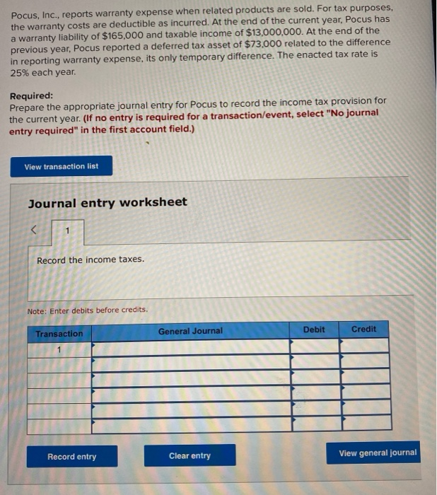 Solved Pocus, Inc., reports warranty expense when related