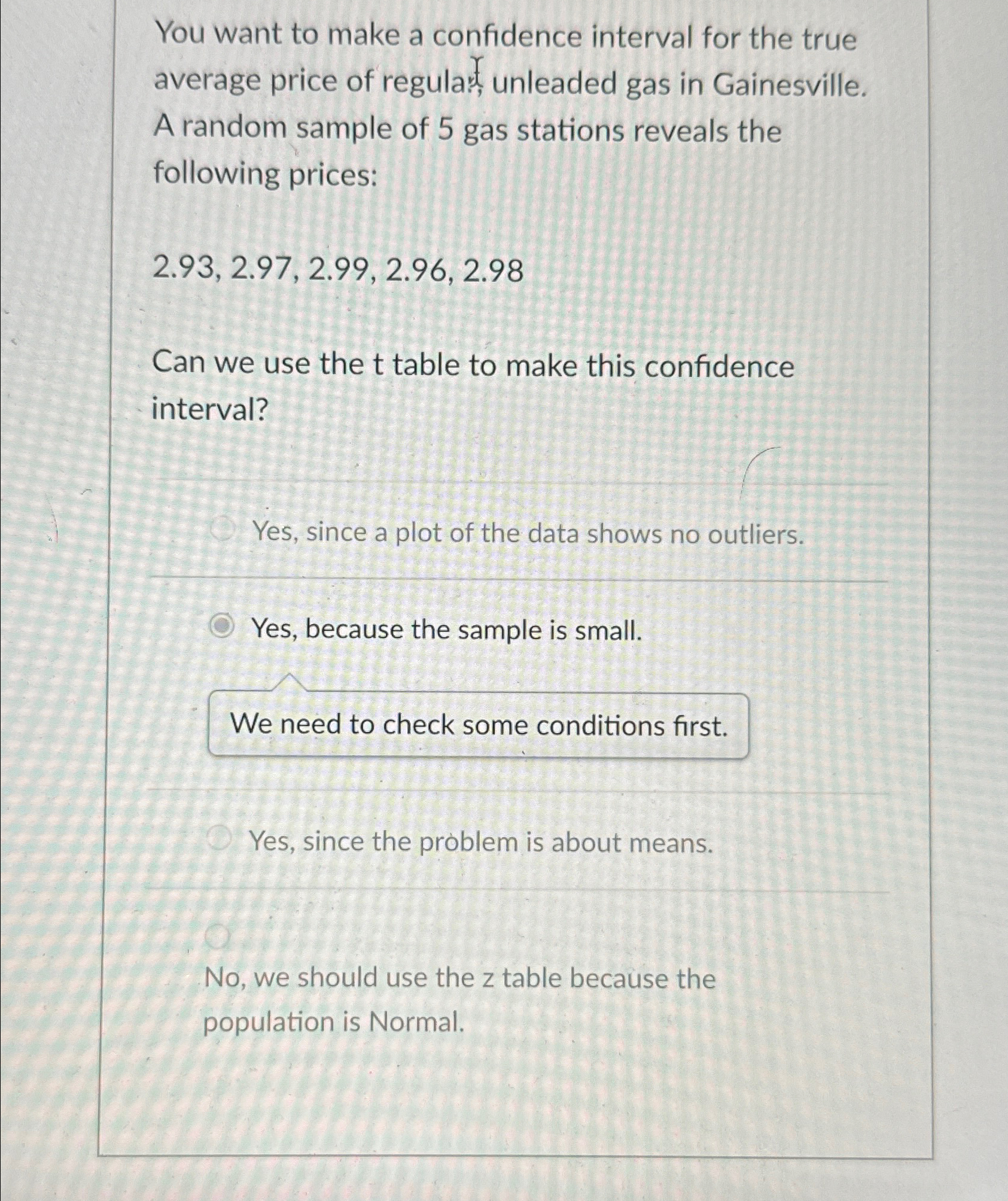 Solved You want to make a confidence interval for the true | Chegg.com