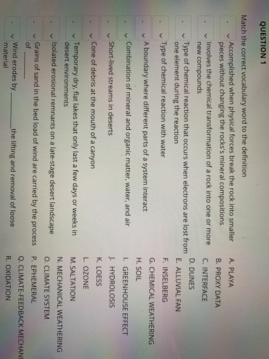 Solved Question 1 A Playa V B Proxy Data Match The Correct Chegg Com