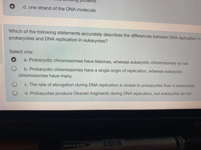 solved d one strand of the dna molecule which of the chegg com