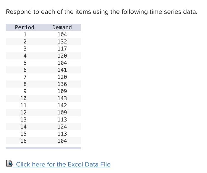 Solved Respond to each of the items using the following time | Chegg.com