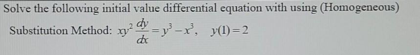 Solved Solve the following initial value differential | Chegg.com