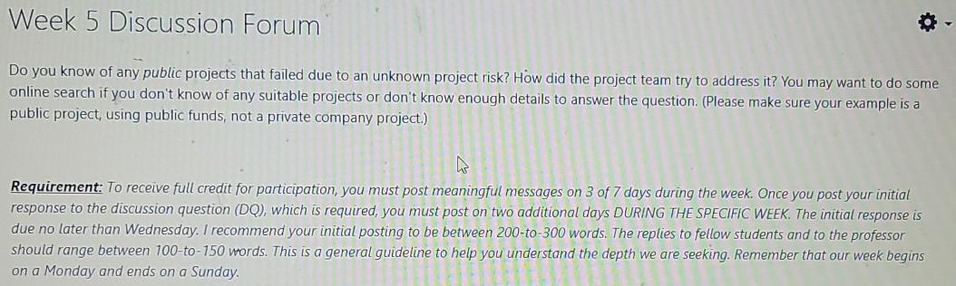 Week 5 Discussion Forum Do you know of any public | Chegg.com