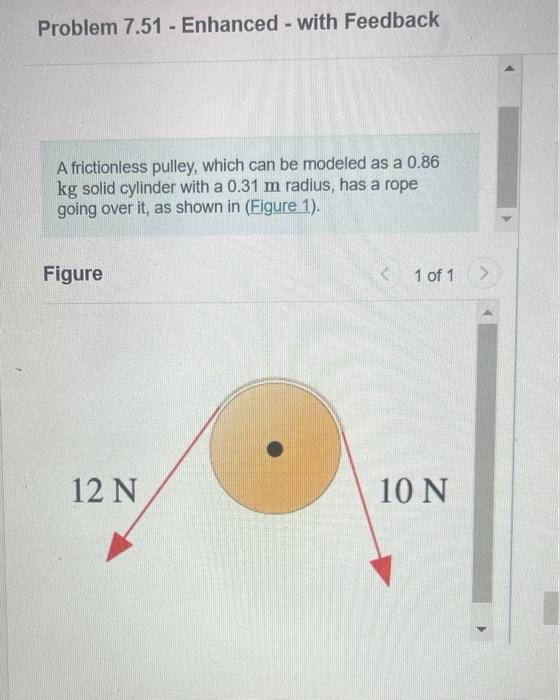 Solved A frictionless pulley, which can be modeled as a 0.86