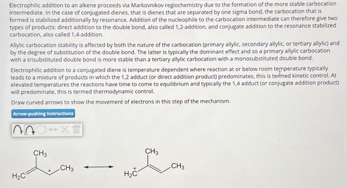 Electrophilic Addition To An Alkene Proceeds Via | Chegg.com