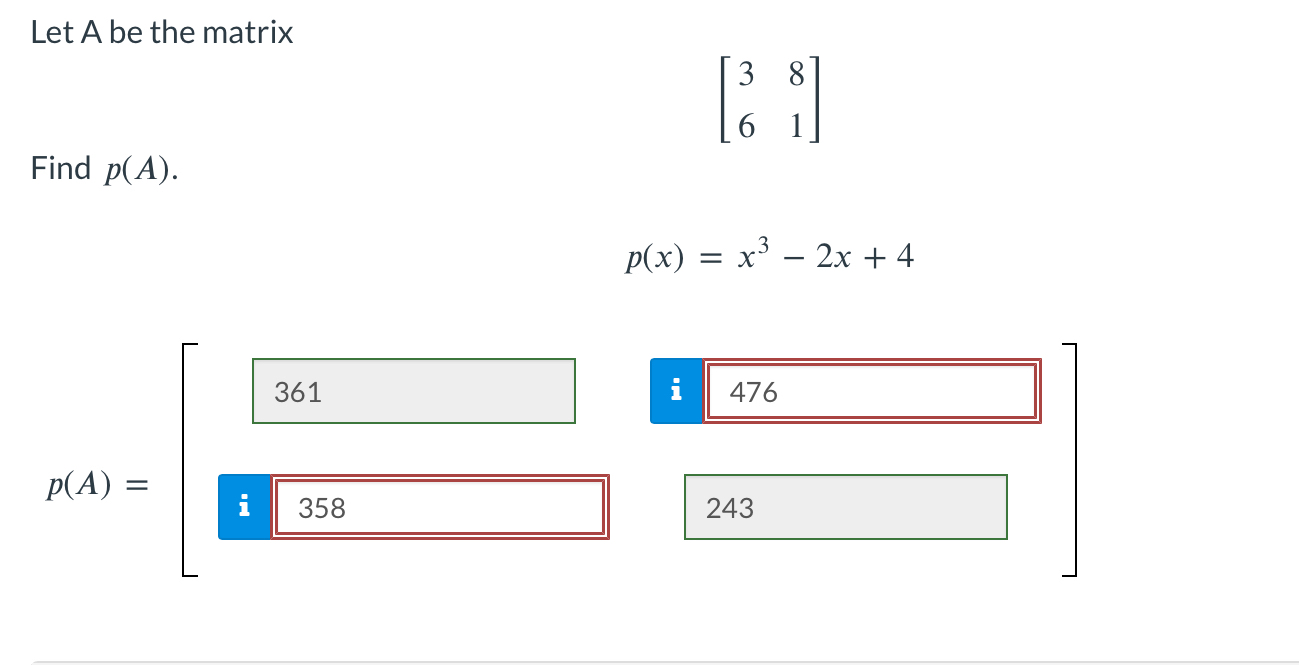 Solved Let A ﻿be the matrix[3861]Find | Chegg.com