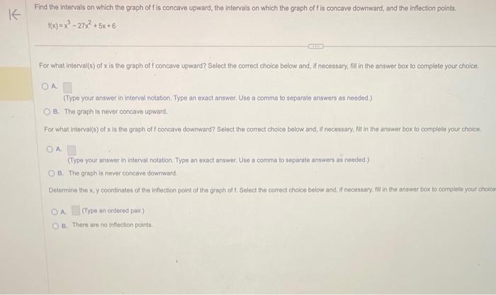 Solved Find the intervals on which the graph of f is concave | Chegg.com