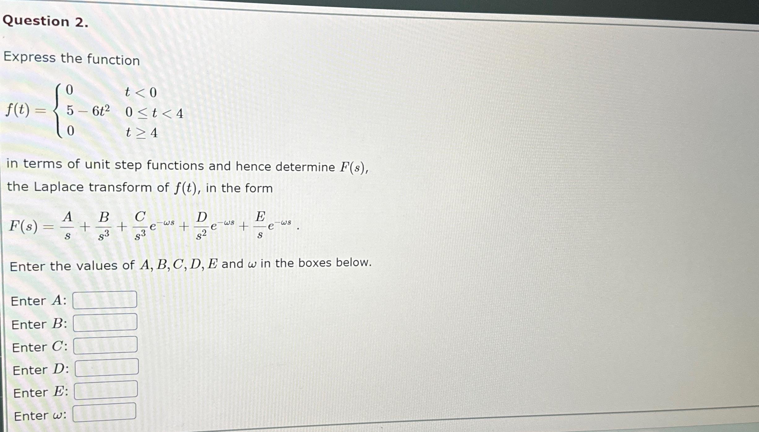 Solved Question 2.(2)Express The | Chegg.com