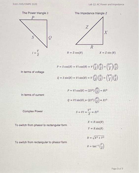 Solved Lab 12: AC Power and Impedance 1. Introduction AC | Chegg.com