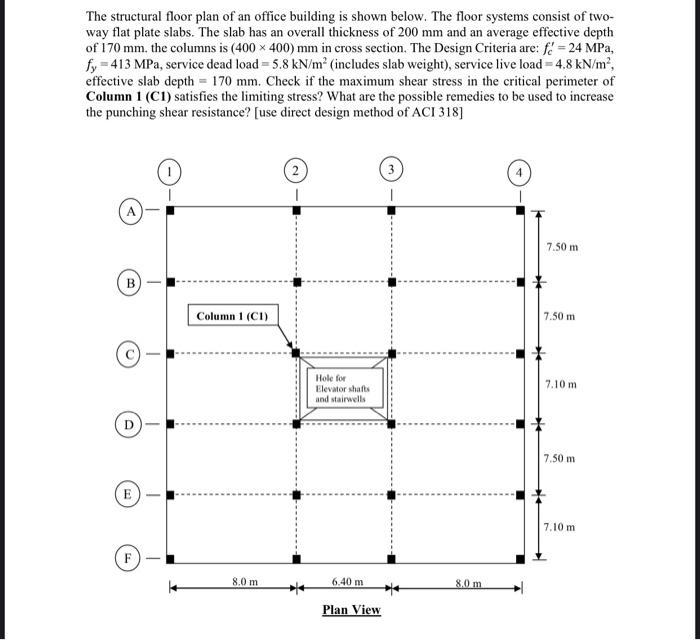 Solved The structural floor plan of an office building is | Chegg.com