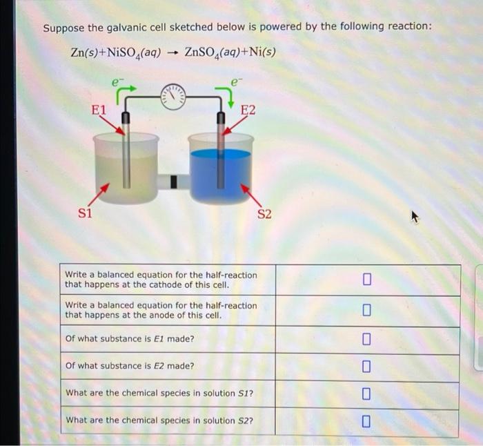 Solved Suppose the galvanic cell sketched below is powered | Chegg.com