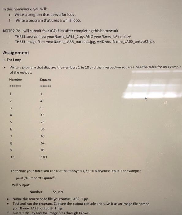 Solved In this homework, you will: 1. Write a program that | Chegg.com