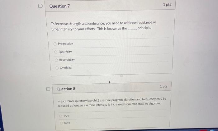 Solved Question 7 1 pts To increase strength and endurance, | Chegg.com