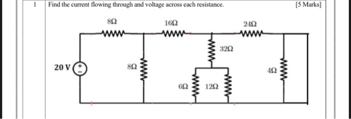 Solved Find the current flowing through and voltage across | Chegg.com