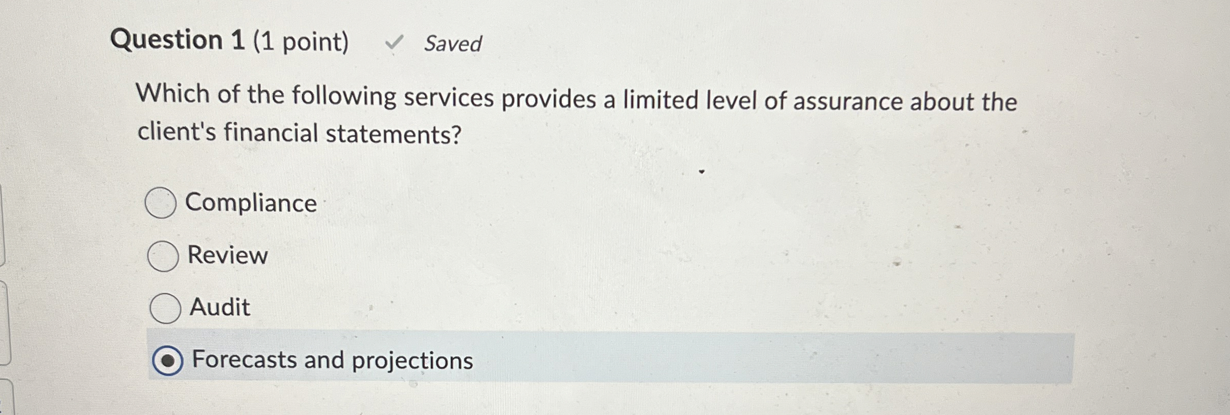 Solved Question 1 (1 ﻿point)Which of the following services | Chegg.com
