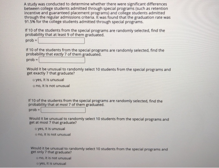 Solved A study was conducted to determine whether there were | Chegg.com