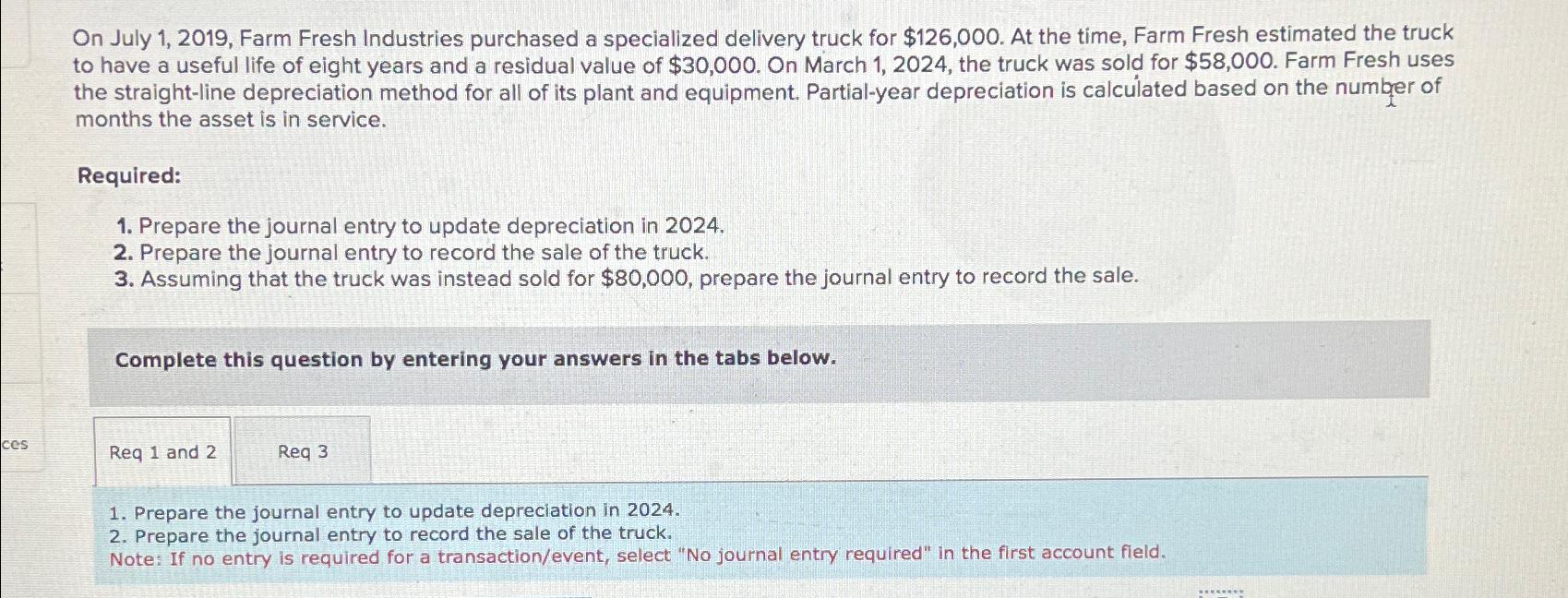 Solved On July 1, 2019, ﻿Farm Fresh Industries purchased a | Chegg.com