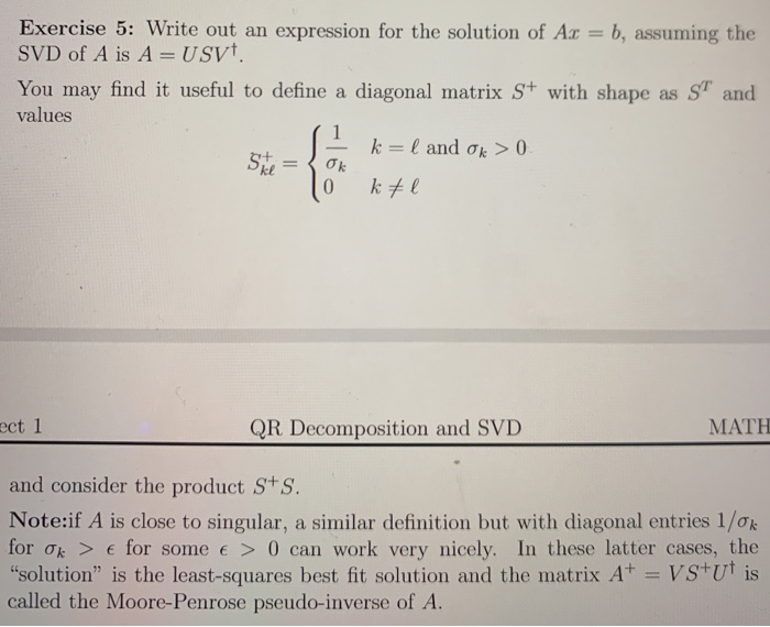 Solved Exercise 5: Write out an expression for the solution | Chegg.com