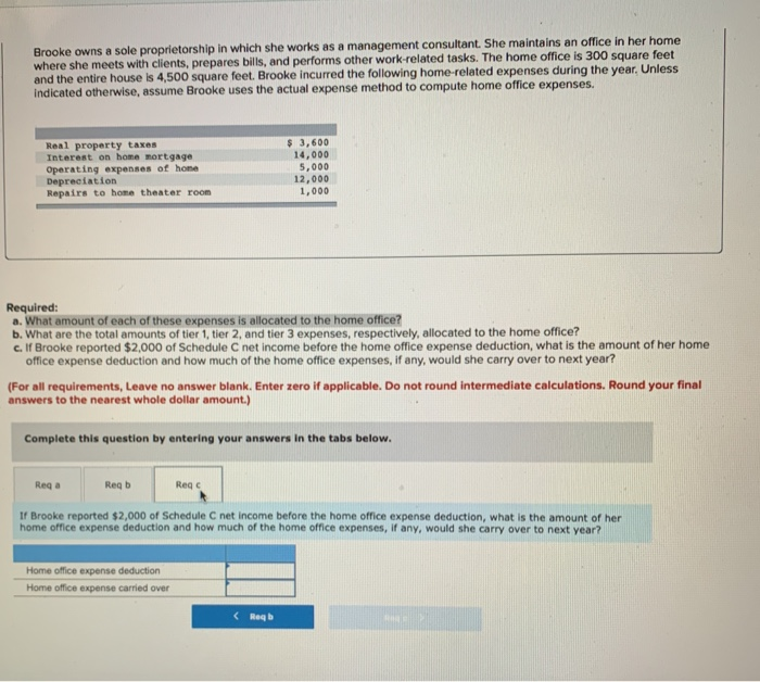 Solved Brooke owns a sole proprietorship in which she works