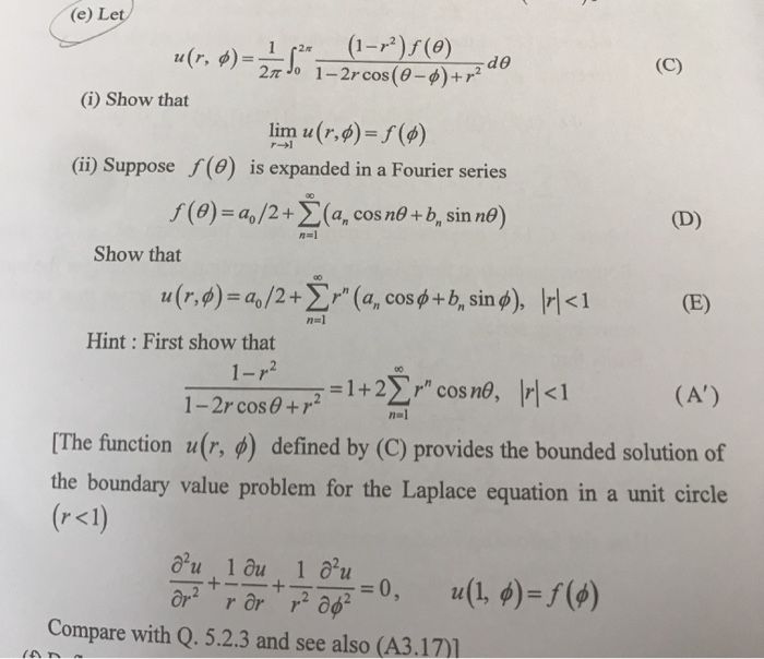 Solved E Let 1 Ulr 6 1 P2 1 X2 F 0 Lezdo Jo 1 2r C Chegg Com