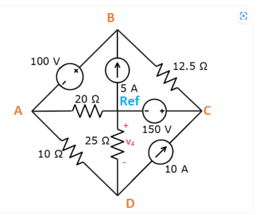 Solved Find V4 ﻿using Nodal Analysis In Circuit Below Use