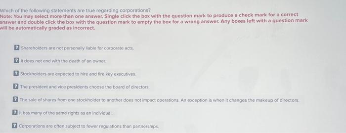 Solved Which of the following statements are true regarding | Chegg.com
