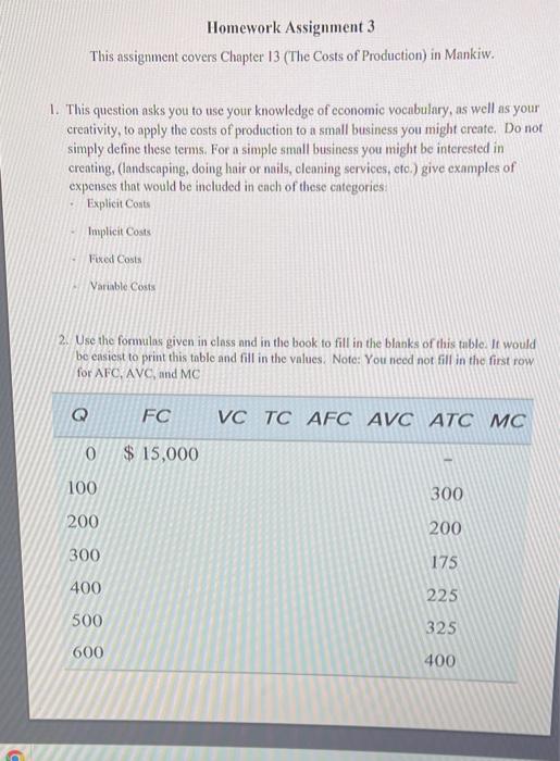 Solved Homework Assignment 3 This Assignment Covers Chapter | Chegg.com