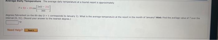 Solved Average Daily Temperature The average dally | Chegg.com