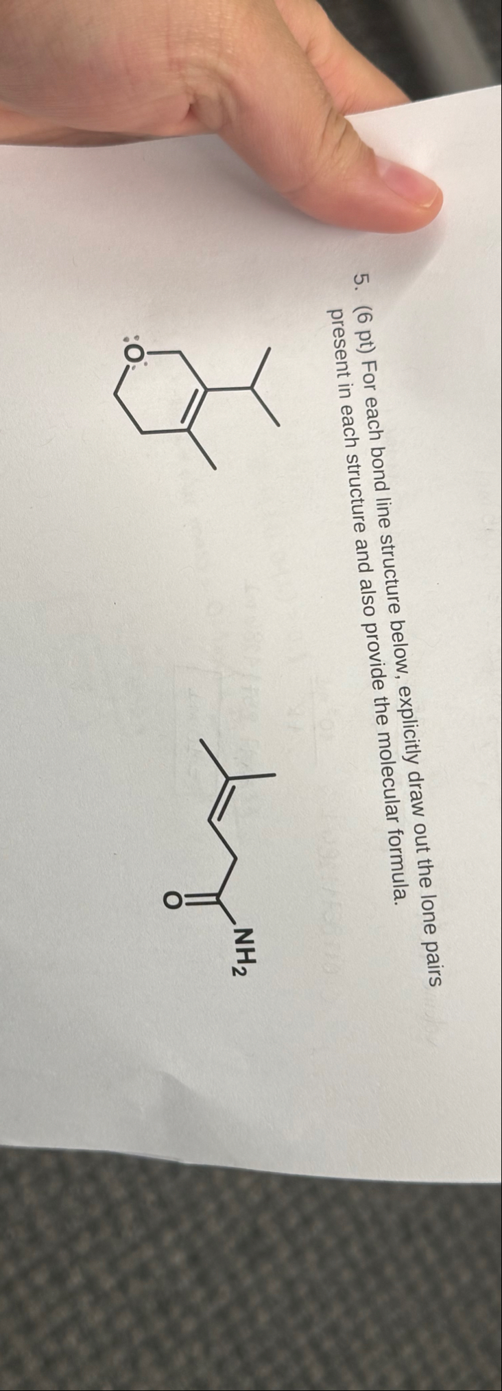 Solved (6 ﻿pt) ﻿For each bond line structure below, | Chegg.com
