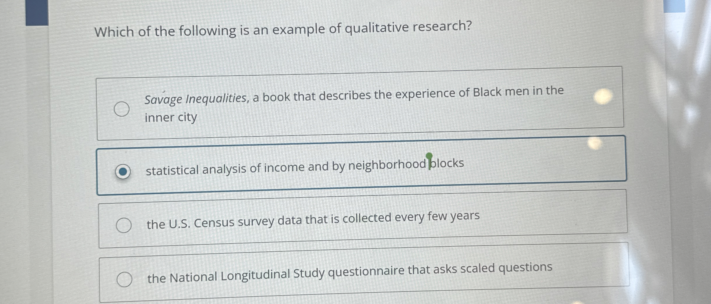 Solved Which of the following is an example of qualitative | Chegg.com