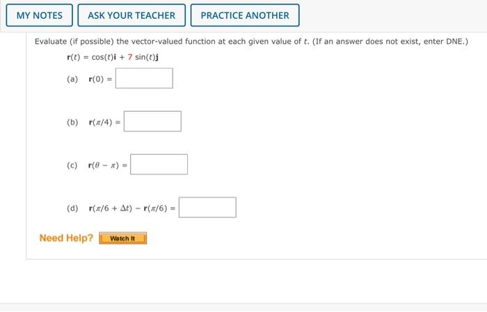 Solved MY NOTES ASK YOUR TEACHER PRACTICE ANOTHER Evaluate | Chegg.com