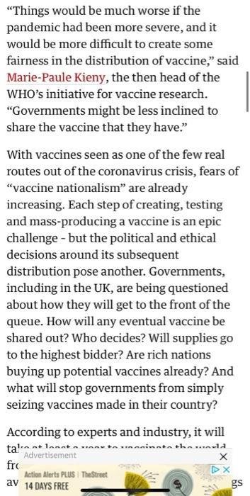 “Things would be much worse if the pandemic had been more severe, and it would be more difficult to create some fairness in t